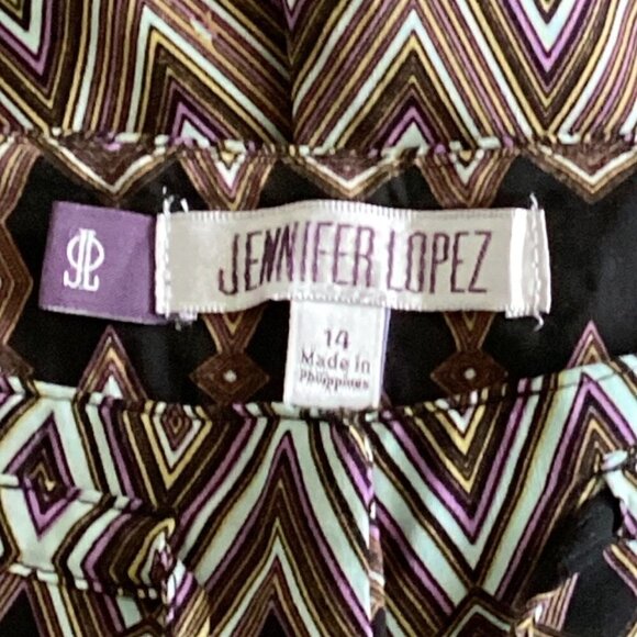 Jennifer Lopez Wide Leg Palazzo Pants Multicolor Sz 14 #142F - Picture 4 of 6